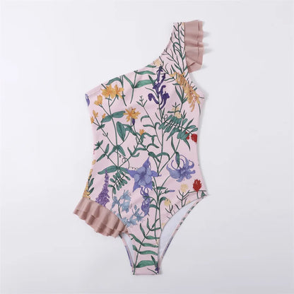 2023 New Swimwear Slim Bikini Women Printed Ruffle Swimsuit With Chiffon Dress Bikinis & Beachwear