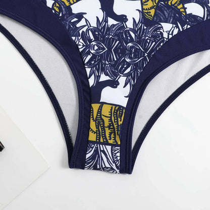 2023 Two Piece Swimsuit Sling High Waist Skinny Bikini Set and Cover up Sexy Backless V Neck Bikinis & Beachwear