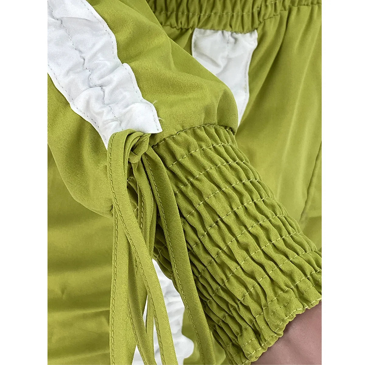 N8316G Vêtements Femme Printemps Été Vente en Gros Fournisseur Combinaison Courte Nouveau Patchwork Cordon de Serrage Manches Longues Combinaison Cargo