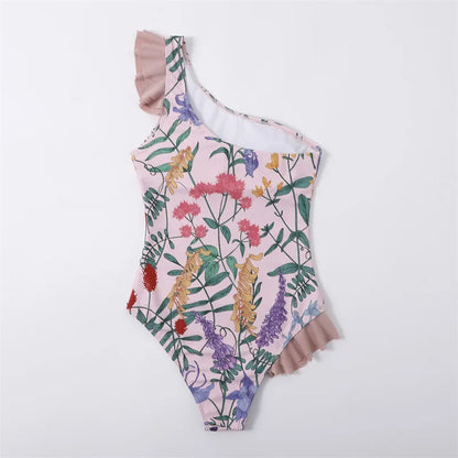 2023 New Swimwear Slim Bikini Women Printed Ruffle Swimsuit With Chiffon Dress Bikinis & Beachwear