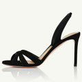 Women's Cross-Classy Design Slingback Sandals Trending Pointed Toe High Heels for Height Increase Elegant Sexy for Winter Summer