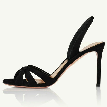 Women's Cross-Classy Design Slingback Sandals Trending Pointed Toe High Heels for Height Increase Elegant Sexy for Winter Summer