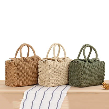 Gusure Ladies Summer Straw Woven Crossbody Bags Casual Small Hasp Shoulder Bag rafia Square Rattan Messenger Bag borse borsa