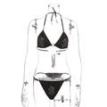 Maßgeschneiderte sexy Satin-Bademode Bikini Strass-Bikini 2019