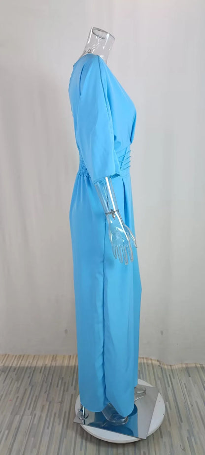 Combinaison élégante d'hiver pour femmes S-3XL, à manches courtes, col en V, couleur unie, style décontracté européen et américain.
