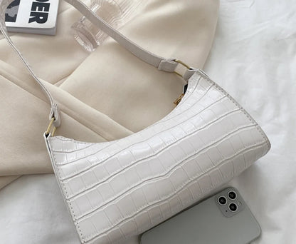 Borse in pelle PU moda per donna Borsa da ascella modello alligatore Borsa da donna piccola borsa a tracolla sotto le ascelle