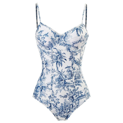 2023 Neue Trendige Bademode mit Strand-Sarong Strandbekleidung Set Vintage Badeanzug Bikinis Bikinis & Strandmode Bikini Set
