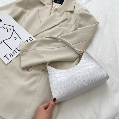 Borse in pelle PU moda per donna Borsa da ascella modello alligatore Borsa da donna piccola borsa a tracolla sotto le ascelle