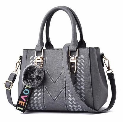 Borse a tracolla ricamate Borse da donna in pelle Borse da donna Sac a Main Borsa a mano con palla per capelli da donna