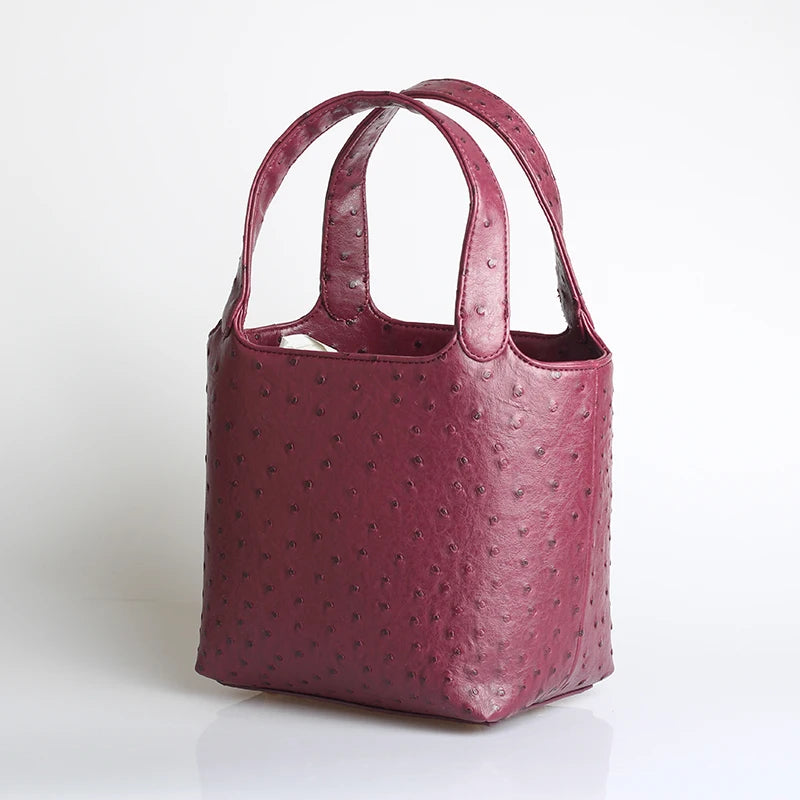 XMESSUN Borsa da donna retrò elegante con motivo struzzo da donna Moda retrò 2026 Nuova borsa con manico superiore per le vacanze estive al mare