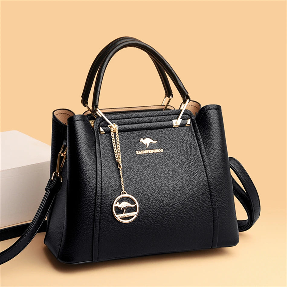 Borse di lusso in morbida pelle Borse da donna Designer 3 strati Borsa a tracolla con tracolla Sac Borsa da donna per lo shopping di grande capacità
