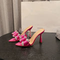 Women's Famous Brand New Bow Sexy Design Bridal Shoes Open Toe Wedding Sandals with Lace-Up Closure for Summer Weddings