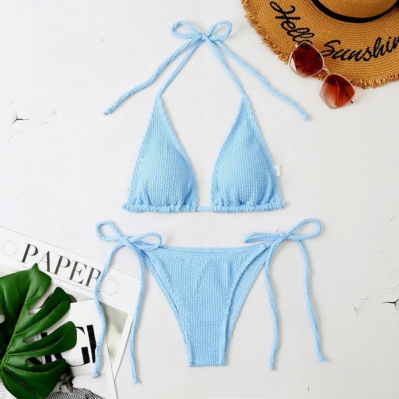 JSN9202108 Sexy Crystal Diamond Bikini Detachable Breast Pad Swimsuit Splice Breast Strap Split Swimsuit