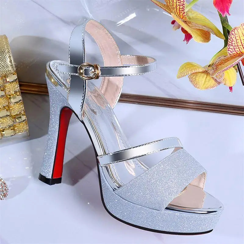 Sandales à talons hauts pour femmes avec plate-forme imperméable Escarpins Dropshipping Sandales à talons pour femmes Chaussures pour dames