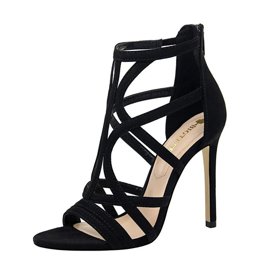 Women's Sexy Open Toe High Heels Sandals Bridal Ankle Strap Shoes with Thin Heels Fashion Trend for Winter Season