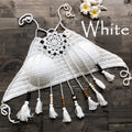 New Custom Handmade Crochet Swimwear Women Bralette Halter Neck Crop Tank Tops Crochet Bikini Top