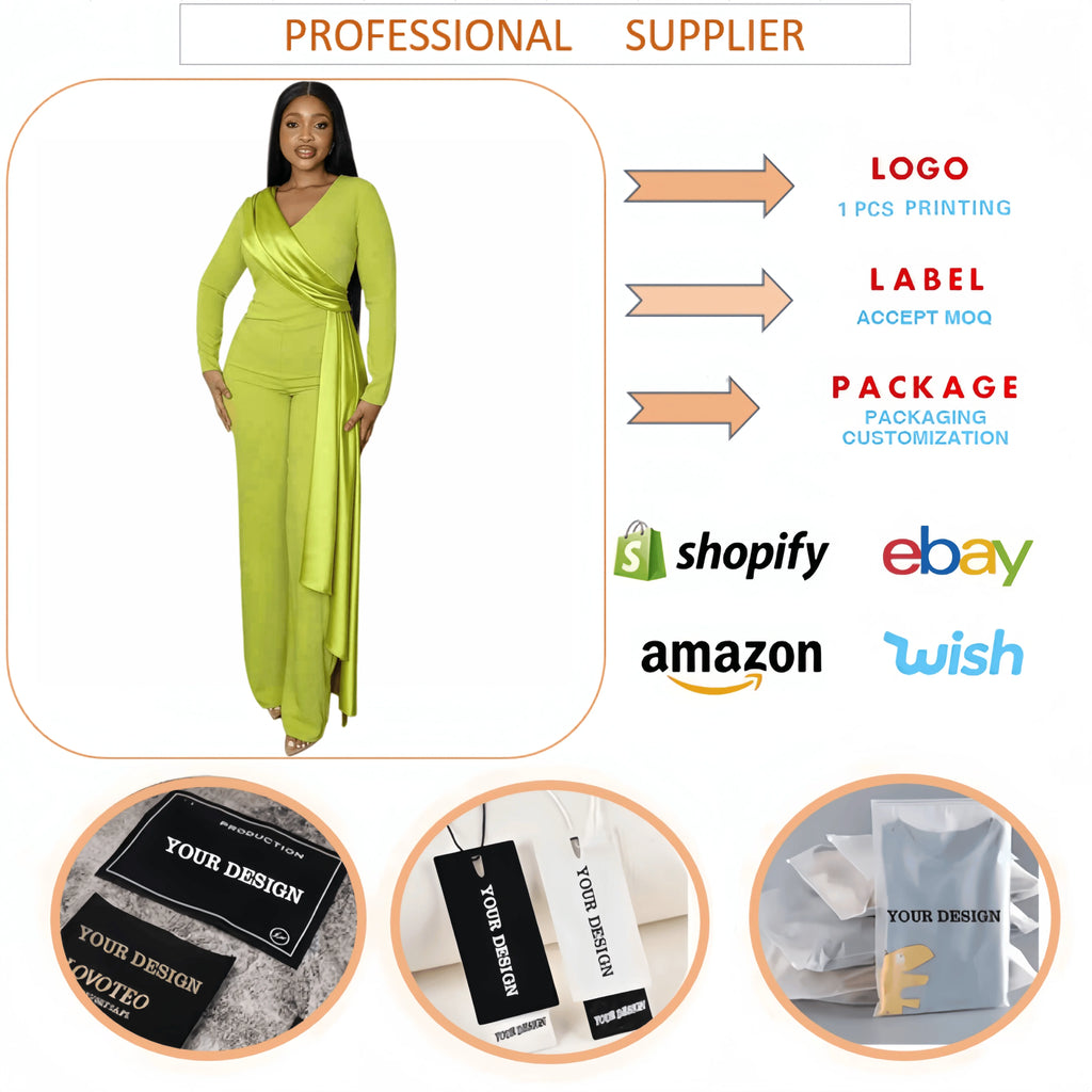 Cy9007 Fashion Damen Eleganter Slim-Fit Jumpsuit Einfarbiger Jumpsuit Slim Fit One-Shoulder Weite Hose für Damen