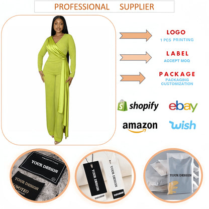 Cy9007 Fashion Ladies Elegant Slim-fit Jumpsuit Solid Color Jumpsuit Slim Fit Single Shoulder Wide Leg Pants for Women