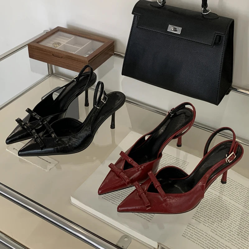 Chaussures pour femmes en cuir à bout pointu sur mesure, sandales élégantes et sexy, pour fêtes, été, luxe