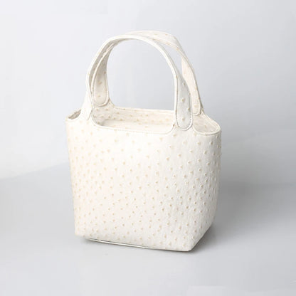 XMESSUN Borsa da donna retrò elegante con motivo struzzo da donna Moda retrò 2026 Nuova borsa con manico superiore per le vacanze estive al mare