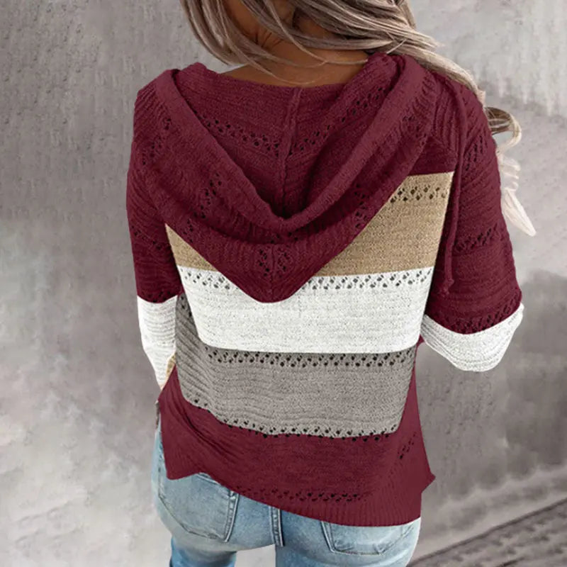 Felpa con cappuccio da donna con cerniera lavorata a maglia casual personalizzabile