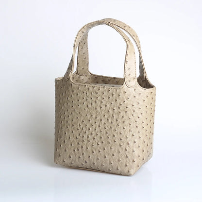 XMESSUN Borsa da donna retrò elegante con motivo struzzo da donna Moda retrò 2026 Nuova borsa con manico superiore per le vacanze estive al mare