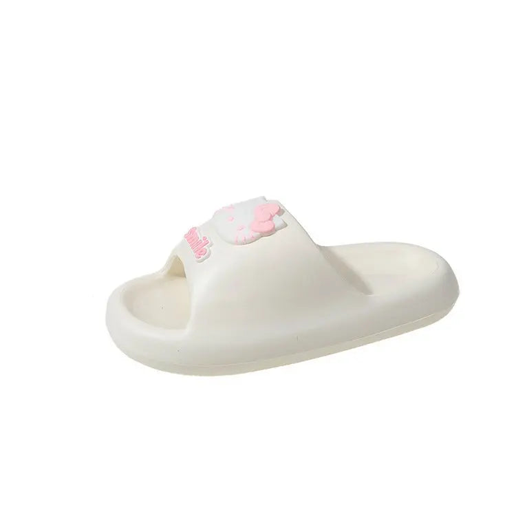2025 Summer Fashion Sandals KT Cat Cartoon Design One-Word Non-Slip TPR for Slippers Height Increasing Autumn Fashion Trend