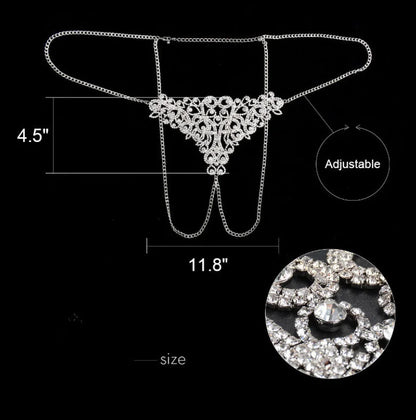 Parure de lingerie sexy avec chaîne en strass, bijoux de corps en forme de cœur pour femmes, maillot de bain, sous-vêtements à paillettes, soutien-gorge et string en cristal #0699