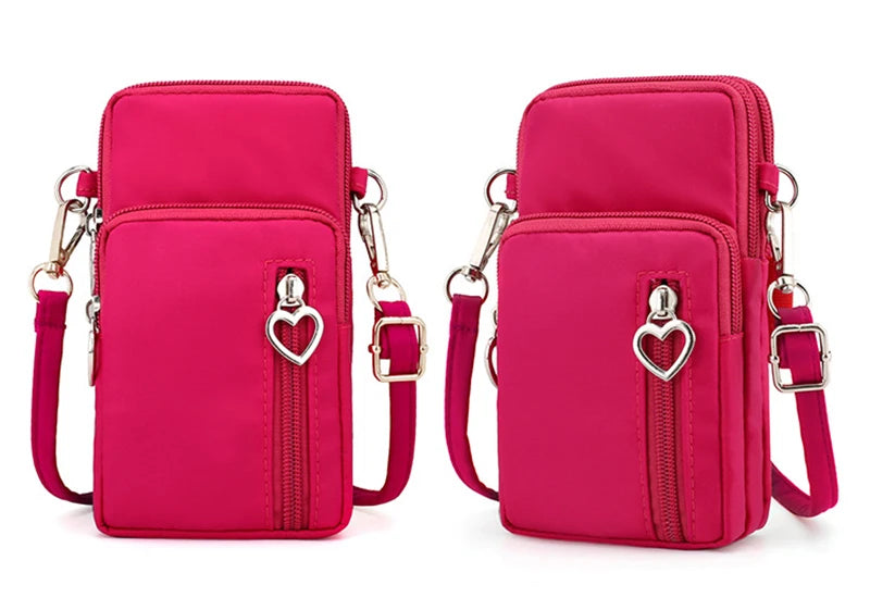 Borse a tracolla per donna Borsa piccola casual multifunzione in nylon impermeabile Custodia per cellulare Borsa a tracolla Borsa sportiva