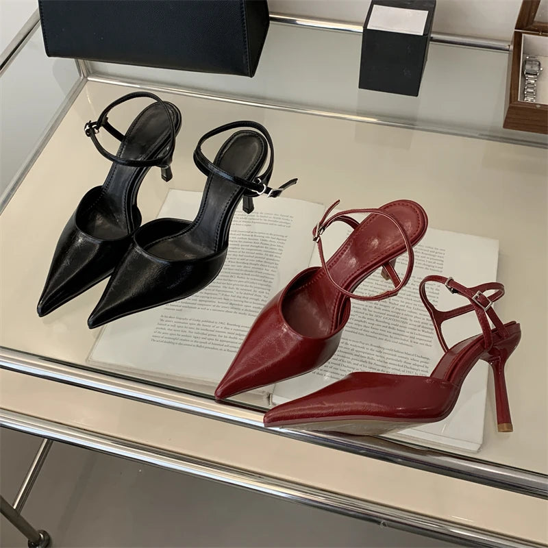 Sandales de bureau luxueuses et élégantes à talons hauts pointus de marque de créateur légitime