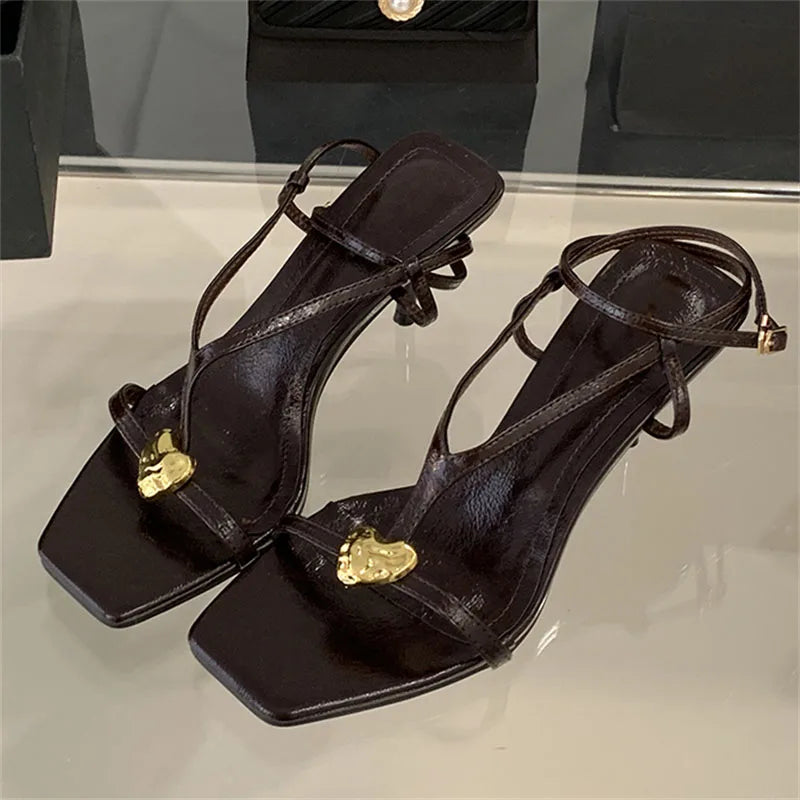 2025 Designer Customized Women's Comfortable Open Toed Red High Heels Sandals Wedding Shoes