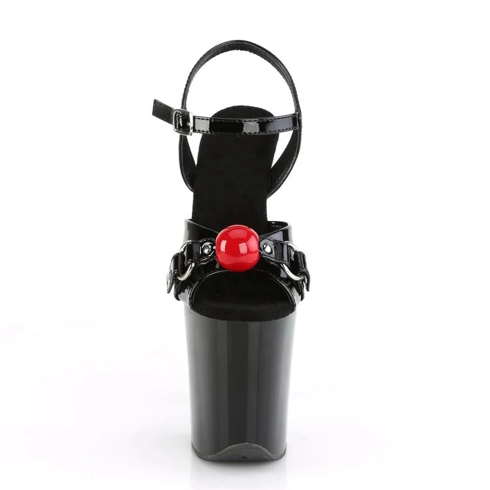 8inch-20cm Open Toe Summer Autumn Outdoor Anti-Slip Waterproof Plastic Platform Stiletto Heel Pole Dance Heeled Sandals Black