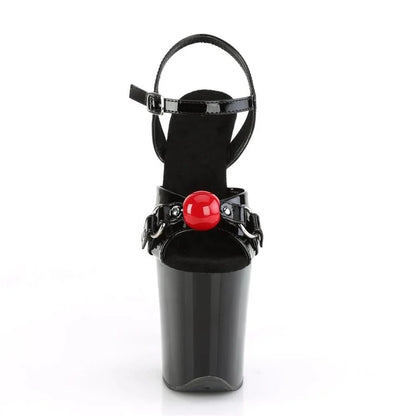 8inch-20cm Open Toe Summer Autumn Outdoor Anti-Slip Waterproof Plastic Platform Stiletto Heel Pole Dance Heeled Sandals Black