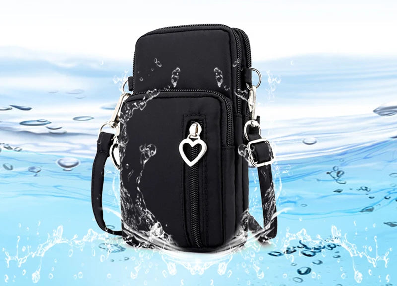 Borse a tracolla per donna Borsa piccola casual multifunzione in nylon impermeabile Custodia per cellulare Borsa a tracolla Borsa sportiva