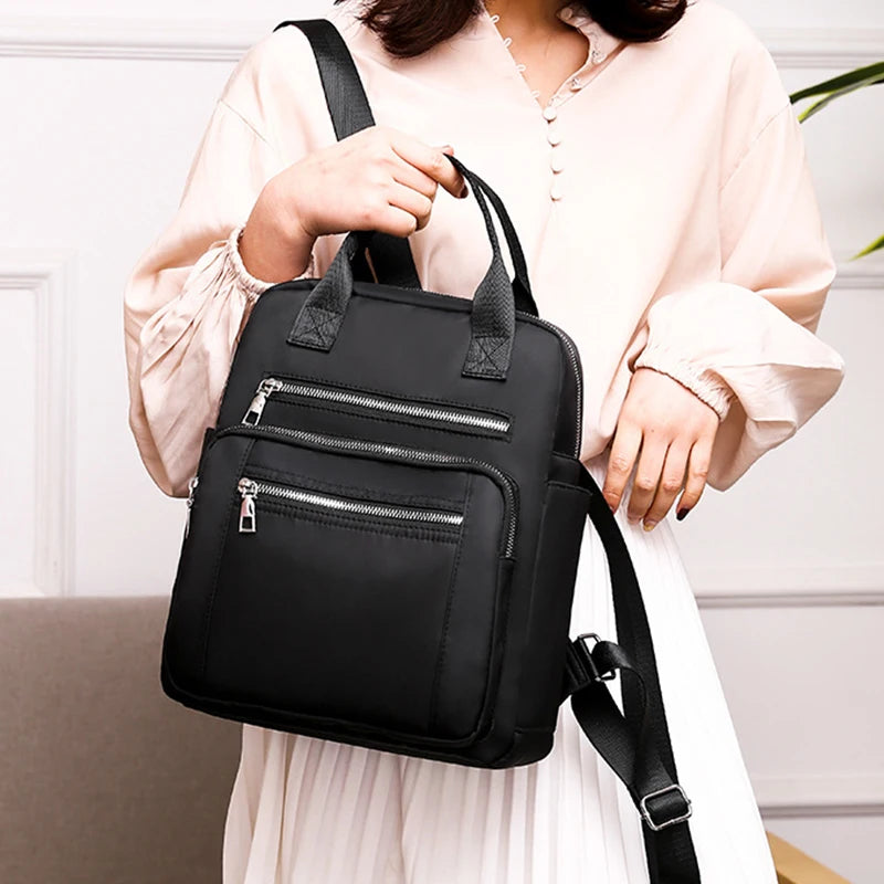 Zaino da donna da viaggio Borse a tracolla Oxford impermeabili casual Borsa da donna di grande capacità Zaino Borsa da scuola nera