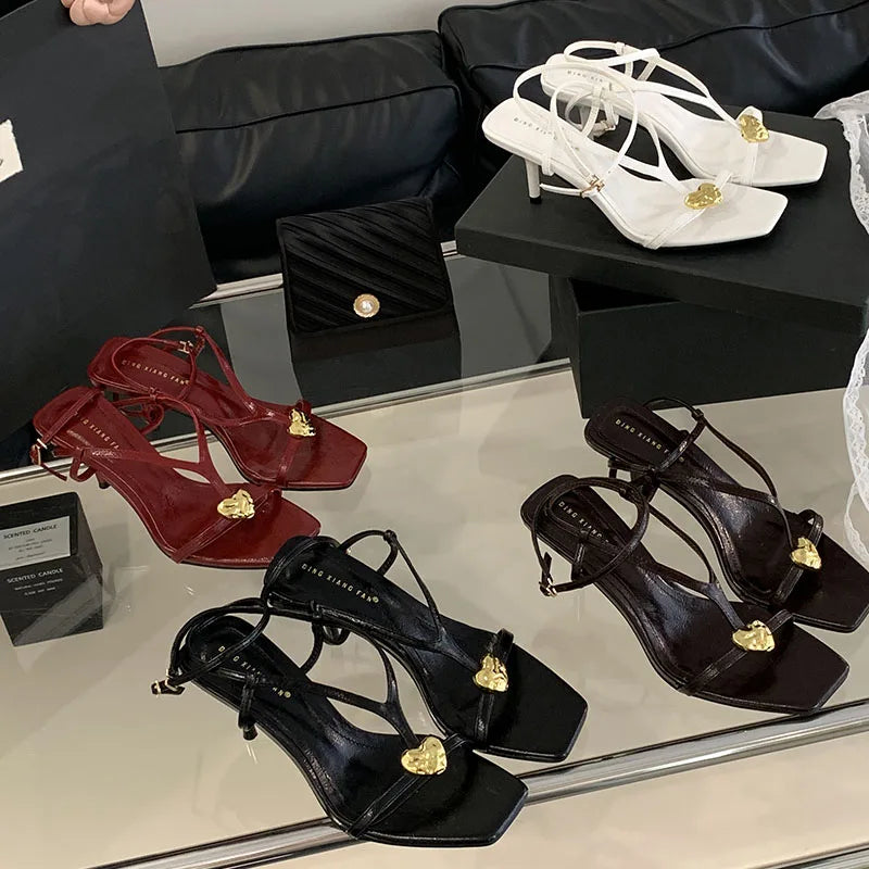 2025 Designer Customized Women's Comfortable Open Toed Red High Heels Sandals Wedding Shoes