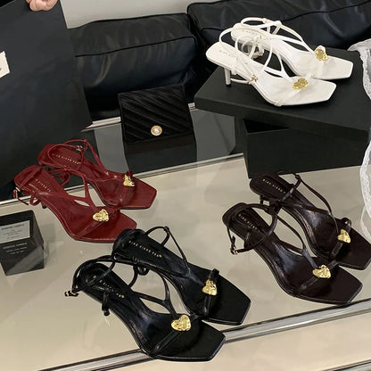 2025 Designer Customized Women's Comfortable Open Toed Red High Heels Sandals Wedding Shoes