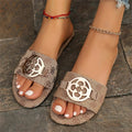Women's Lightweight Beach Sandals Plus Size Thick Bottom Metal Buckle for Slippers Trade Quality for Slippers for Ladies