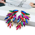 Orecchini a bottone in cristallo colorato di moda per le donne Fascino Tendenza Sorority Dainty Geometric Ear Nail Festa di Natale Gioielli di lusso