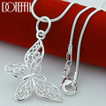 DOTEFFIL Collana con pendente a farfalla in argento sterling 925 18/20/22/24/28/30 pollici Catena del serpente per le donne Gioielli di fidanzamento di nozze