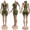 Summer Clothing Dot Printed Boutique Vendors Sexy Halter Collar Short Jumpsuit Custom logo Jumpsuit for Women