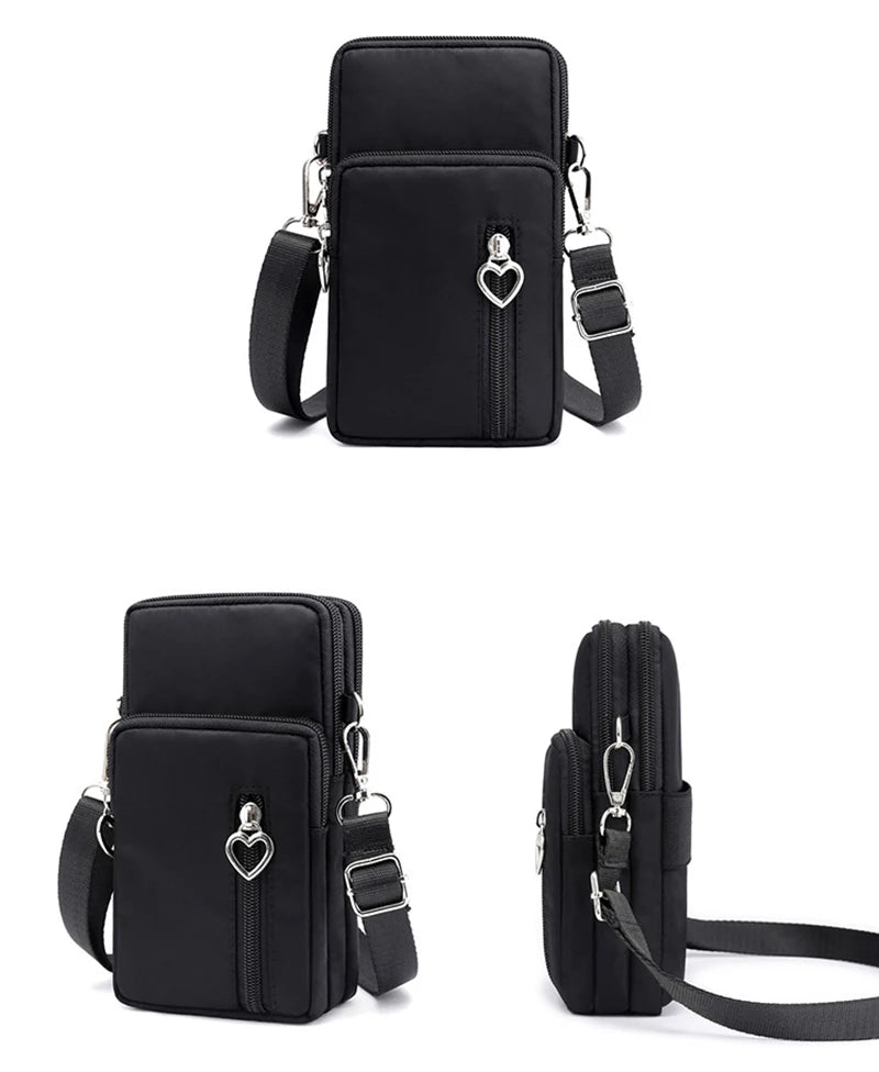 Borse a tracolla per donna Borsa piccola casual multifunzione in nylon impermeabile Custodia per cellulare Borsa a tracolla Borsa sportiva