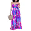 Latest Summer Design Satin Jumpsuit for Women Sexy Strapless off Shoulder Pleated Wide Leg Button Decoration for Party Occasions