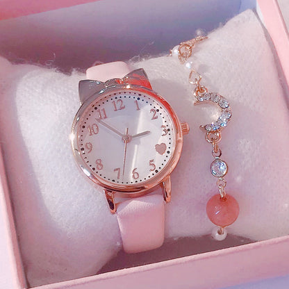 2023 Fashion Kids Love quadrante digitale orologio per bambini Set cinturino in pelle orologi al quarzo orologio per ragazze per bambini orologio per bambini + braccialetto