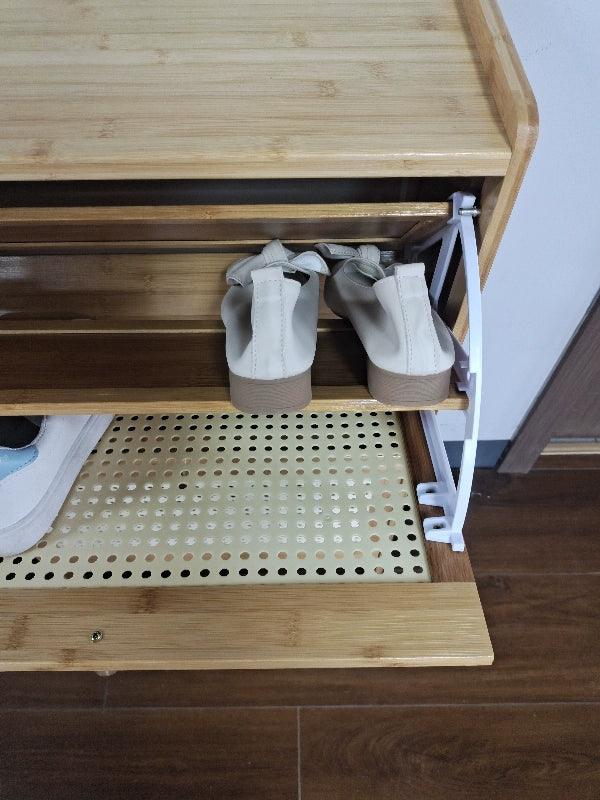 Bamboo Multi-layer Shoes Organization Rattan Flip Shoe Rack Living Room Against The Wall Boot Shelf Versatile Storage Cabinet