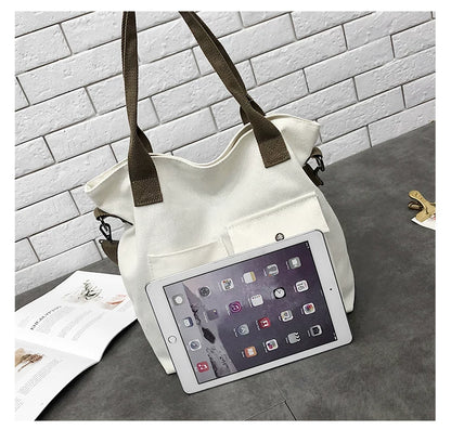 Borse di tela di moda Borsa per studenti Borsa a tracolla Borsa a tracolla di grande capacità in tinta unita Borsa shopper Borsa a tracolla femminile casual 2025