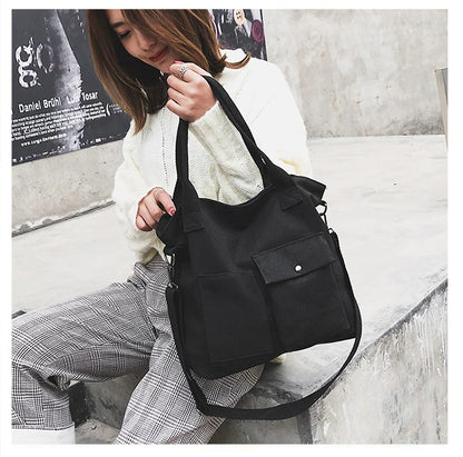 Borse di tela di moda Borsa per studenti Borsa a tracolla Borsa a tracolla di grande capacità in tinta unita Borsa shopper Borsa a tracolla femminile casual 2025
