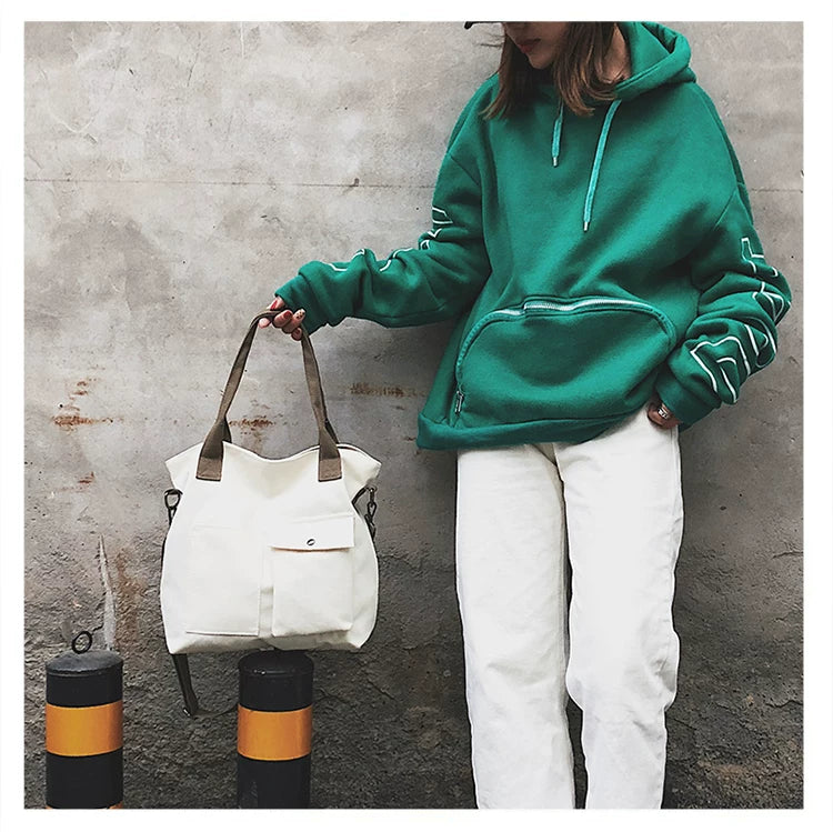 Borse di tela di moda Borsa per studenti Borsa a tracolla Borsa a tracolla di grande capacità in tinta unita Borsa shopper Borsa a tracolla femminile casual 2025