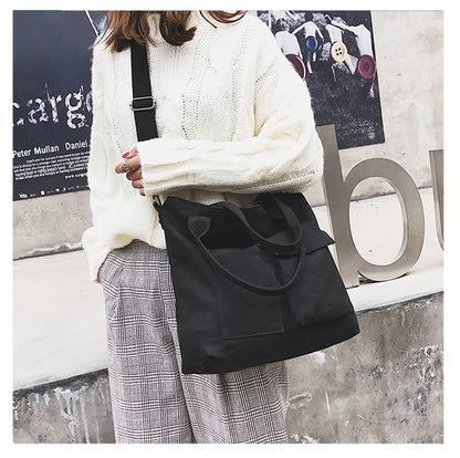 Borse di tela di moda Borsa per studenti Borsa a tracolla Borsa a tracolla di grande capacità in tinta unita Borsa shopper Borsa a tracolla femminile casual 2025