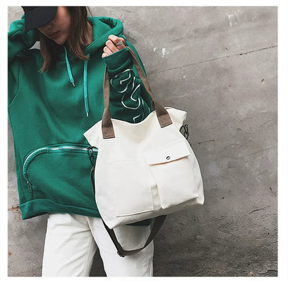 Borse di tela di moda Borsa per studenti Borsa a tracolla Borsa a tracolla di grande capacità in tinta unita Borsa shopper Borsa a tracolla femminile casual 2025